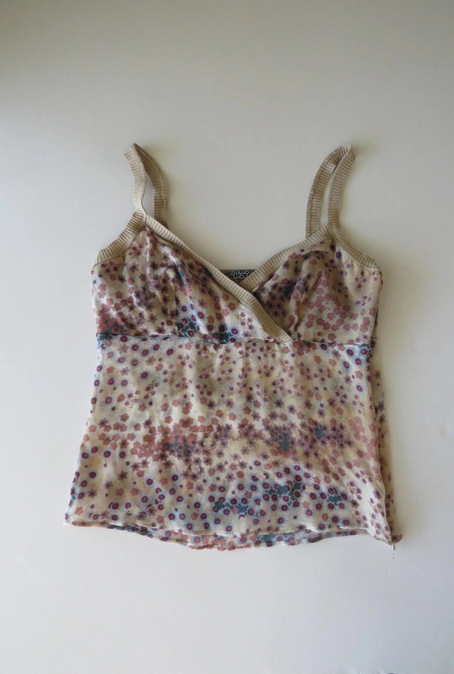 Vintage Italian Liu Jo Silk Ditsy Floral Camisole, 2000s Flower Italy Top